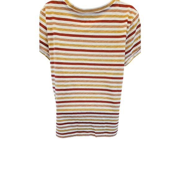 NEW Loft Vintage soft Sz Large 90s stripes nostalgia short sleeve layering top - Picture 4 of 8